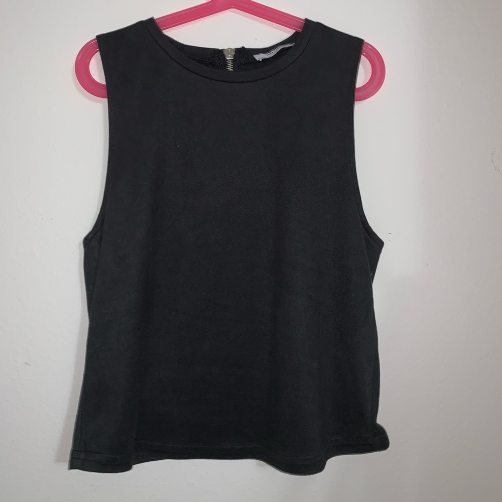 Suede Black Zara Tank Crop Top